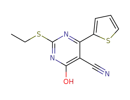 5-Pyrimidinecarbonitrile, 2-(ethylthio)-1,4-dihydro-4-oxo-6-(2-thienyl)-