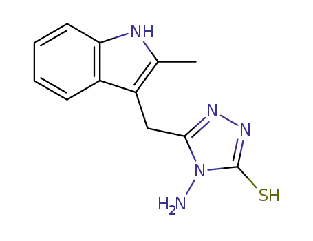 Molecular Structure of 88351-80-8 (3H-1,2,4-Triazole-3-thione,
4-amino-2,4-dihydro-5-[(2-methyl-1H-indol-3-yl)methyl]-)