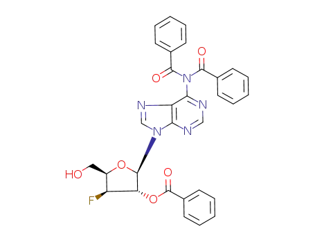 9-(2-O-Benzoyl-3-fluoro-3-deoxy-β-D-xylofuranosyl)-N<sup>6</sup>,N<sup>6</sup>-dibenzoyladenine