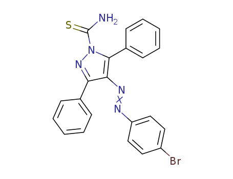1H-Pyrazole-1-carbothioamide,4-[2-(4-bromophenyl)diazenyl]-3,5-diphenyl- cas  24743-48-4