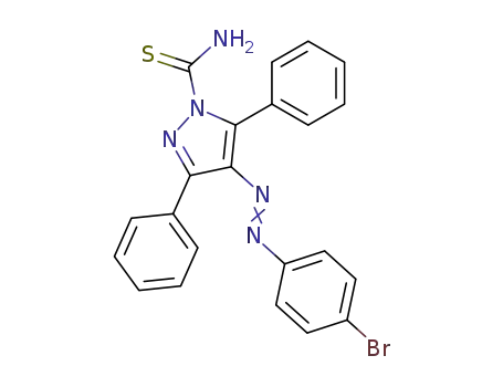 Molecular Structure of 24743-48-4 (4-[(E)-(4-bromophenyl)diazenyl]-3,5-diphenyl-1H-pyrazole-1-carbothioamide)