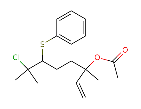 1-Octen-3-ol, 7-chloro-3,7-dimethyl-6-(phenylthio)-, acetate