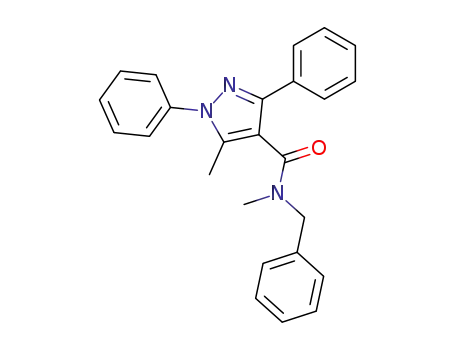 Molecular Structure of 125103-43-7 (N-benzyl-N,5-dimethyl-1,3-diphenyl-1H-pyrazole-4-carboxamide)