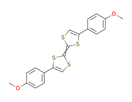 Molecular Structure of 5058-44-6 (1,3-Dithiole,
4-(4-methoxyphenyl)-2-[4-(4-methoxyphenyl)-1,3-dithiol-2-ylidene]-)