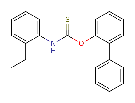 Molecular Structure of 13512-18-0 (2-Ethyl-phenyl-thiocarbamidsaeure-O-<2-phenyl-phenylester>)