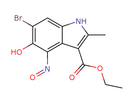 Molecular Structure of 87992-15-2 (1H-Indole-3-carboxylic acid, 6-bromo-5-hydroxy-2-methyl-4-nitroso-,
ethyl ester)