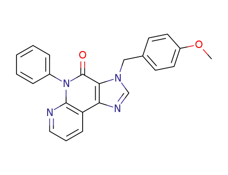 Molecular Structure of 139482-46-5 (3-(4-methoxybenzyl)-5-phenyl-3,5-dihydro-4H-imidazo[4,5-c][1,8]naphthyridin-4-one)