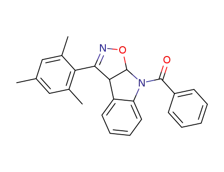 8H-Isoxazolo[5,4-b]indole,
8-benzoyl-3a,8a-dihydro-3-(2,4,6-trimethylphenyl)-