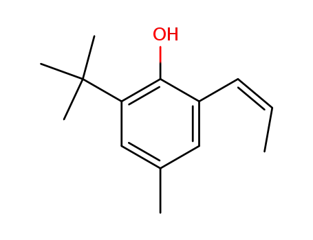 Molecular Structure of 65001-68-5 (Phenol, 2-(1,1-dimethylethyl)-4-methyl-6-(1-propenyl)-, (Z)-)