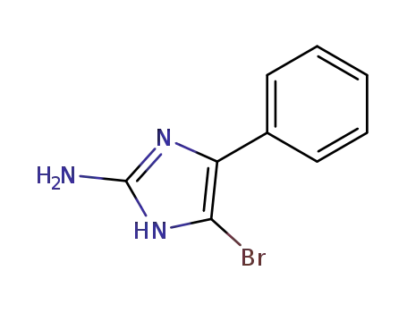 Molecular Structure of 76507-31-8 (1H-Imidazol-2-amine, 4-bromo-5-phenyl-)
