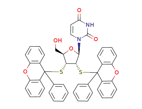 Molecular Structure of 156592-88-0 (2’,3’-Di(9-phenylxanthen-9-yl)dithiouridine)