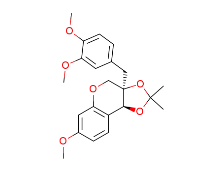 (3aR,9bS)-3a-(3,4-Dimethoxy-benzyl)-7-methoxy-2,2-dimethyl-3a,9b-dihydro-4H-[1,3]dioxolo[4,5-c]chromene