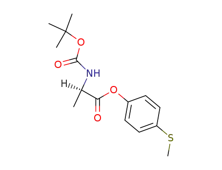 Molecular Structure of 61487-48-7 (D-Alanine, N-[(1,1-dimethylethoxy)carbonyl]-, 4-(methylthio)phenyl ester)