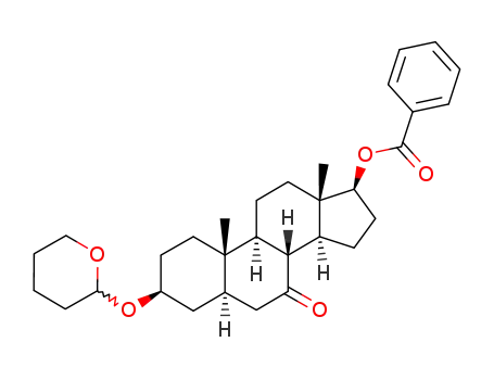 3β-<Tetrahydropyranyl-(2ξ)-oxy>-17β-benzoyloxy-5α-androstanon-(7)
