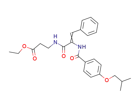 Molecular Structure of 172798-62-8 (ethyl 3-[[(Z)-2-[[4-(2-methylpropoxy)benzoyl]amino]-3-phenyl-prop-2-en oyl]amino]propanoate)