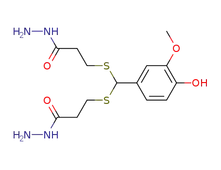 1-<Bis-(2-hydrazinocarbonyl-aethylmercapto)-methyl>-4-hydroxy-3-methoxy-benzol