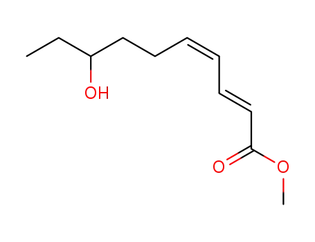 Molecular Structure of 138110-89-1 (2,4-Decadienoic acid, 8-hydroxy-, methyl ester, (E,Z)-)