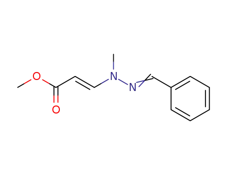 Molecular Structure of 39182-12-2 ((E)-3-{N-Methyl-N'-[1-phenyl-meth-(E)-ylidene]-hydrazino}-acrylic acid methyl ester)