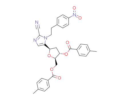 5-(2'-deoxy-3',5'-di-O-toluoyl-β-D-ribofuranosyl)-1-<2-(4-nitrophenyl)ethyl>-1H-imidazole-2-carbonitrile