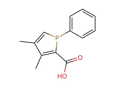 Molecular Structure of 146441-01-2 (1H-Phosphole-2-carboxylic acid, 3,4-dimethyl-1-phenyl-)