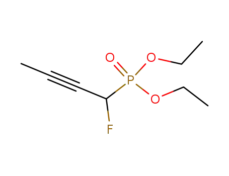 Molecular Structure of 150972-87-5 (Phosphonic acid, (1-fluoro-2-butynyl)-, diethyl ester)