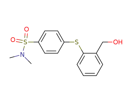 Molecular Structure of 16185-23-2 (4-(2-Hydroxymethyl-phenylsulfanyl)-N,N-dimethyl-benzenesulfonamide)