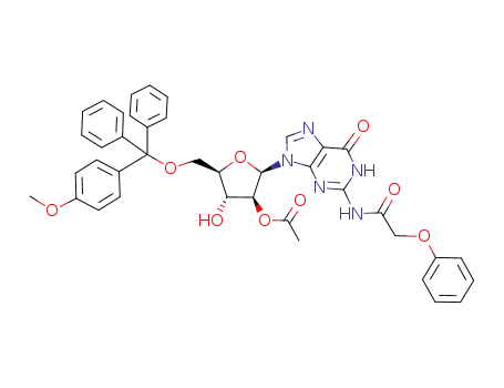 9-(2-O-acetyl-5-O-monomethoxytrityl-β-D-arabinofuranosyl)-N<sup>2</sup>-phenoxyacetylguanine