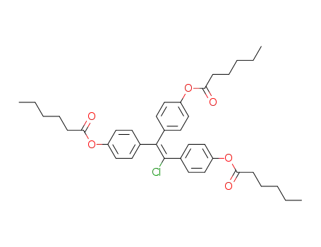 2-Chlor-1,1,2-tris-<p-hydroxy-phenyl>-aethylen-tri-capronat
