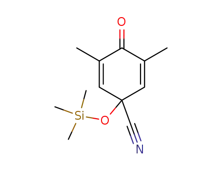 Molecular Structure of 42860-74-2 (2,5-Cyclohexadiene-1-carbonitrile,
3,5-dimethyl-4-oxo-1-[(trimethylsilyl)oxy]-)