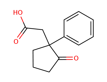 Molecular Structure of 3645-87-2 (2-Oxo-1-phenylcyclopentaneacetic acid)