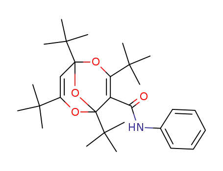 Molecular Structure of 143948-88-3 (1,3,5,7-Tetra-tert-butyl-2,6,9-trioxa-bicyclo[3.3.1]nona-3,7-diene-4-carboxylic acid phenylamide)
