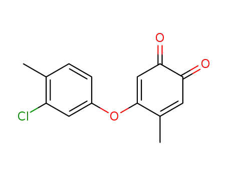 Molecular Structure of 2887-93-6 (4-<3-Chlor-4-methyl-phenoxy>-5-methyl-o-benzochinon)