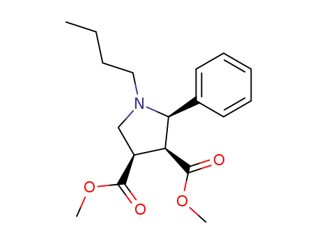 Molecular Structure of 94191-22-7 ((2R,3S,4R)-1-Butyl-2-phenyl-pyrrolidine-3,4-dicarboxylic acid dimethyl ester)