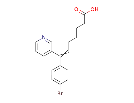 Molecular Structure of 93943-81-8 (6-Heptenoic acid, 7-(4-bromophenyl)-7-(3-pyridinyl)-)