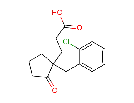 Molecular Structure of 2700-13-2 (3-[1-[(2-chlorophenyl)methyl]-2-oxo-cyclopentyl]propanoic acid)