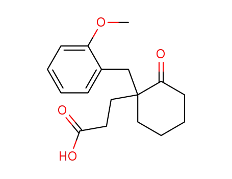 Molecular Structure of 793-68-0 (3-[1-[(2-methoxyphenyl)methyl]-2-oxo-cyclohexyl]propanoic acid)