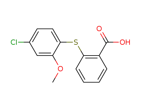 Molecular Structure of 68350-97-0 (Benzoic acid, 2-[(4-chloro-2-methoxyphenyl)thio]-)