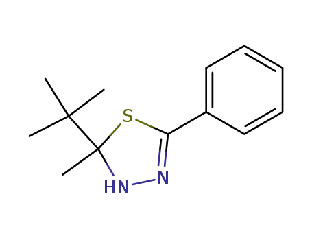 Molecular Structure of 83342-07-8 (1,3,4-Thiadiazole, 2-(1,1-dimethylethyl)-2,3-dihydro-2-methyl-5-phenyl-)