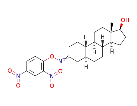Molecular Structure of 64584-77-6 (17β-Hydroxy-5α-estran-3-one O-(2,4-dinitrophenyl)oxime)