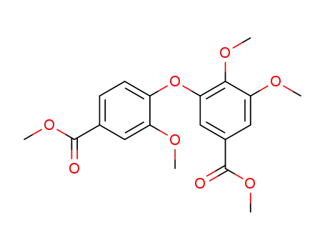 Molecular Structure of 2556-05-0 (Benzoic acid,
3,4-dimethoxy-5-[2-methoxy-4-(methoxycarbonyl)phenoxy]-, methyl
ester)
