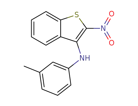 Molecular Structure of 172914-28-2 (N-(3-Methylphenyl)-2-nitrobenzo(b)thiophen-3-amine)