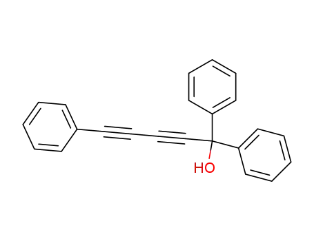 Molecular Structure of 91735-12-5 (Benzenemethanol, a-phenyl-a-(4-phenyl-1,3-butadiynyl)-)