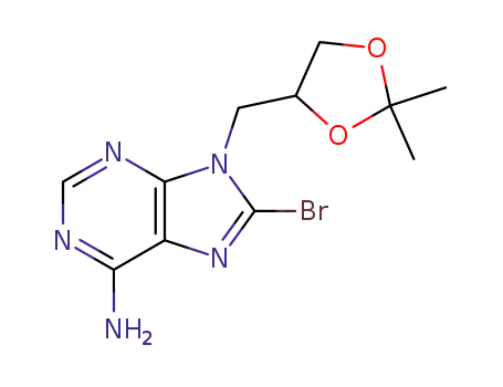 Molecular Structure of 87888-82-2 (9H-Purin-6-amine, 8-bromo-9-[(2,2-dimethyl-1,3-dioxolan-4-yl)methyl]-)