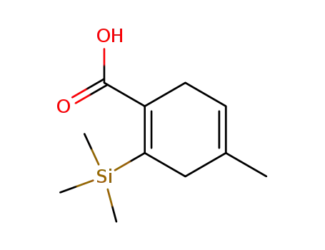 Molecular Structure of 88946-54-7 (1,4-Cyclohexadiene-1-carboxylic acid, 4-methyl-2-(trimethylsilyl)-)