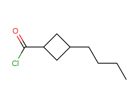 Molecular Structure of 143610-57-5 (Cyclobutanecarbonyl chloride, 3-butyl-, trans- (9CI))