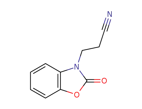 Molecular Structure of 13610-55-4 (3-(2-OXO-2,3-DIHYDRO-1,3-BENZOXAZOL-3-YL)PROPANENITRILE)