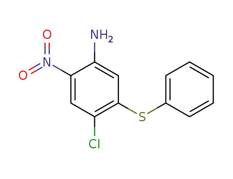 Molecular Structure of 20066-71-1 (Benzenamine, 4-chloro-2-nitro-5-(phenylthio)-)