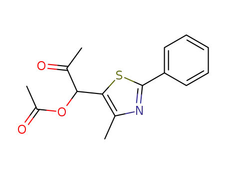 Molecular Structure of 111559-50-3 (2-Propanone, 1-(acetyloxy)-1-(4-methyl-2-phenyl-5-thiazolyl)-)