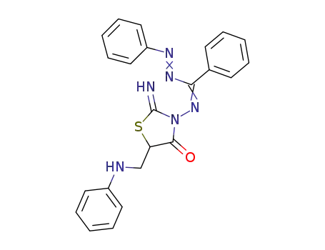 2-Imino-5-((phenylamino)methyl)-3-((phenyl(phenylazo)methylene)amino)-4-thiazolidinone