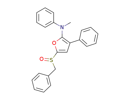 Molecular Structure of 105066-06-6 (2-Furanamine, N-methyl-N,3-diphenyl-5-[(phenylmethyl)sulfinyl]-)